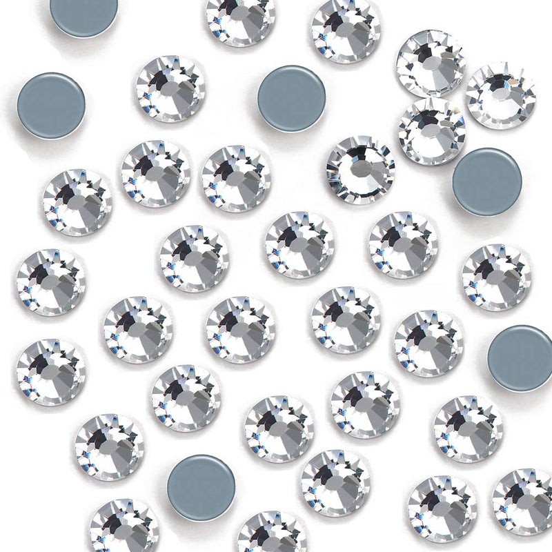 Dowarm Crystal Clear Hotfix Crystals, Hot Fix Rhinestones for Crafts Clothing, Flatback Glass Gems for Dance Costumes, SS34 144 Pieces, White - Image 2
